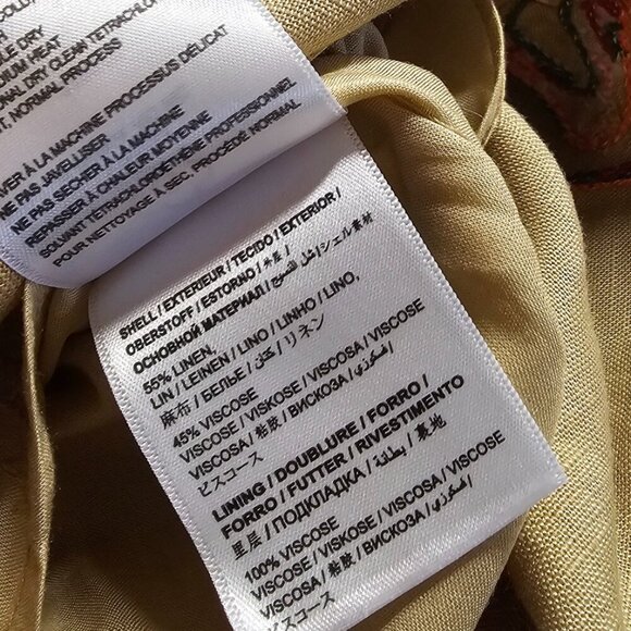 Farm Rio x Anthropologie Embroidered Linen Blend Dress, Embroidered, Beaded, S - Picture 8 of 11